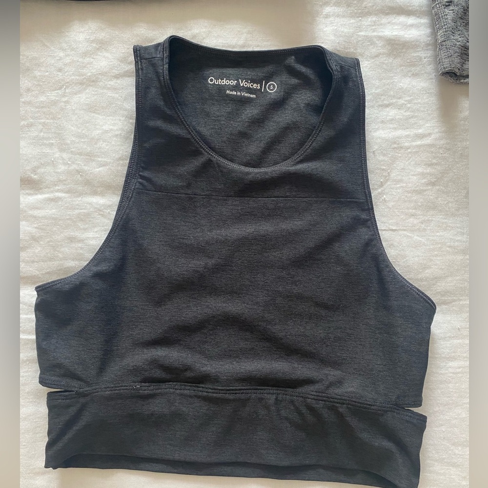 Outdoor Voices Slit Back Crop Top - Size Small